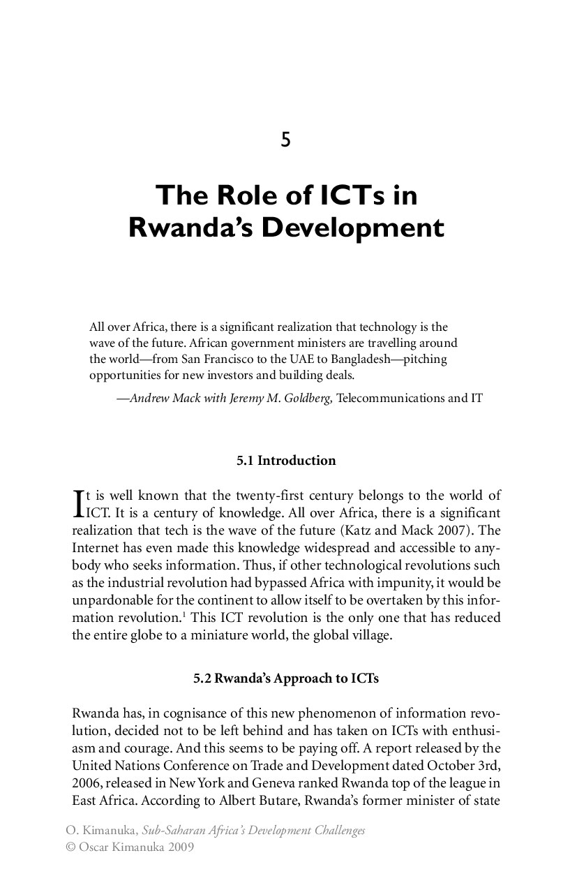 The Role of ICTs in Rwanda’s Development