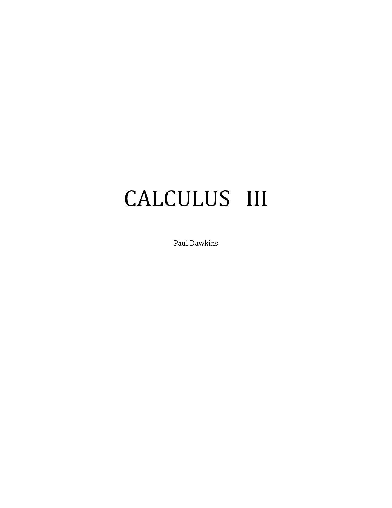 Calculus III by Paul Dawkins