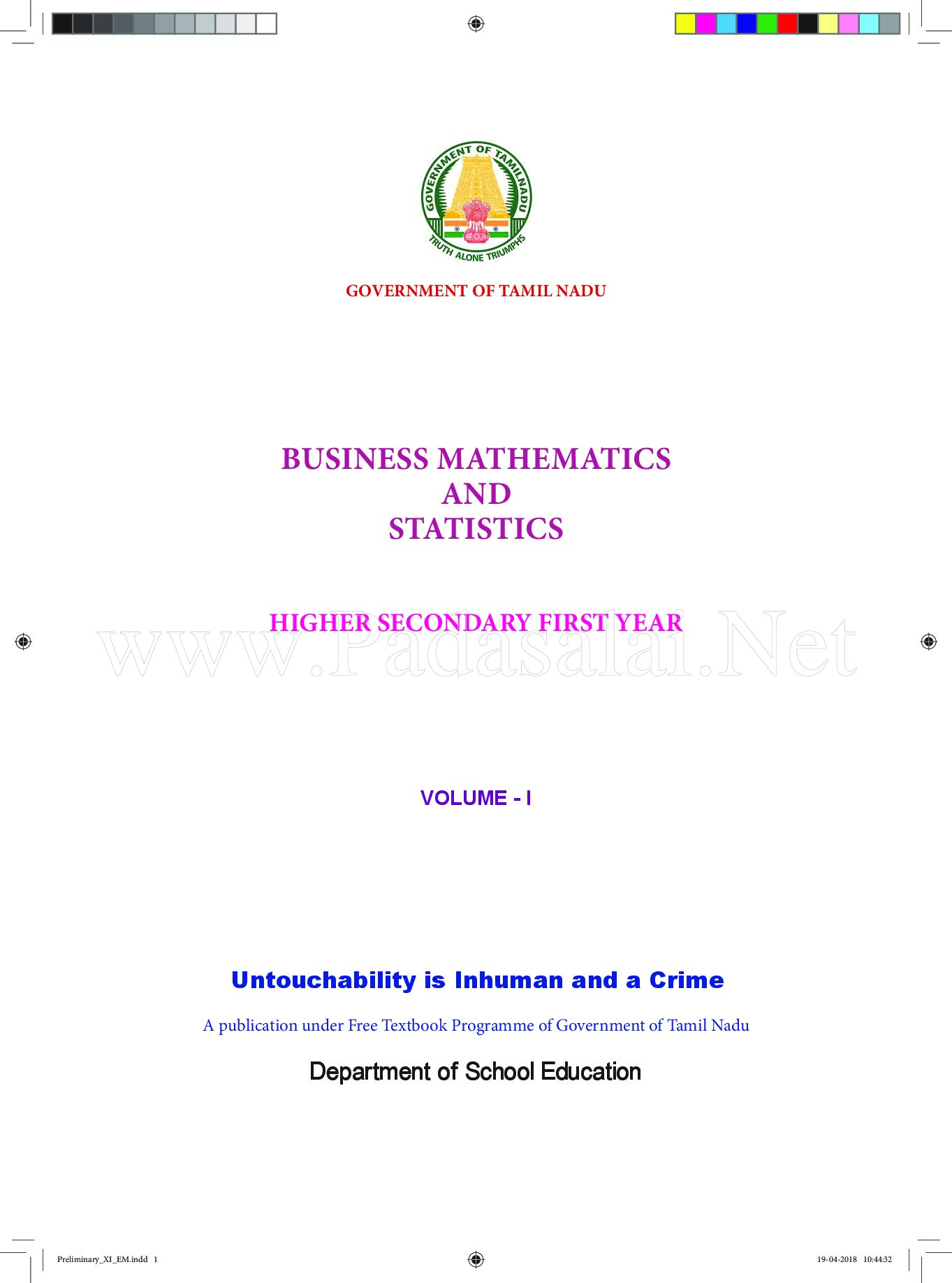 Business Mathematics and Statistics by the Government of Tamil Nadu