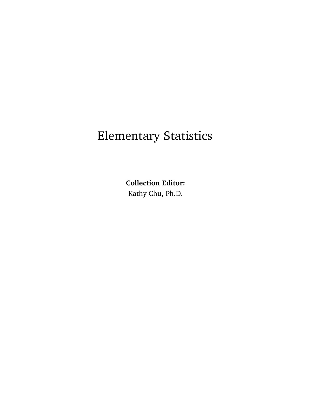 Elementary statistics by Kathy Chu