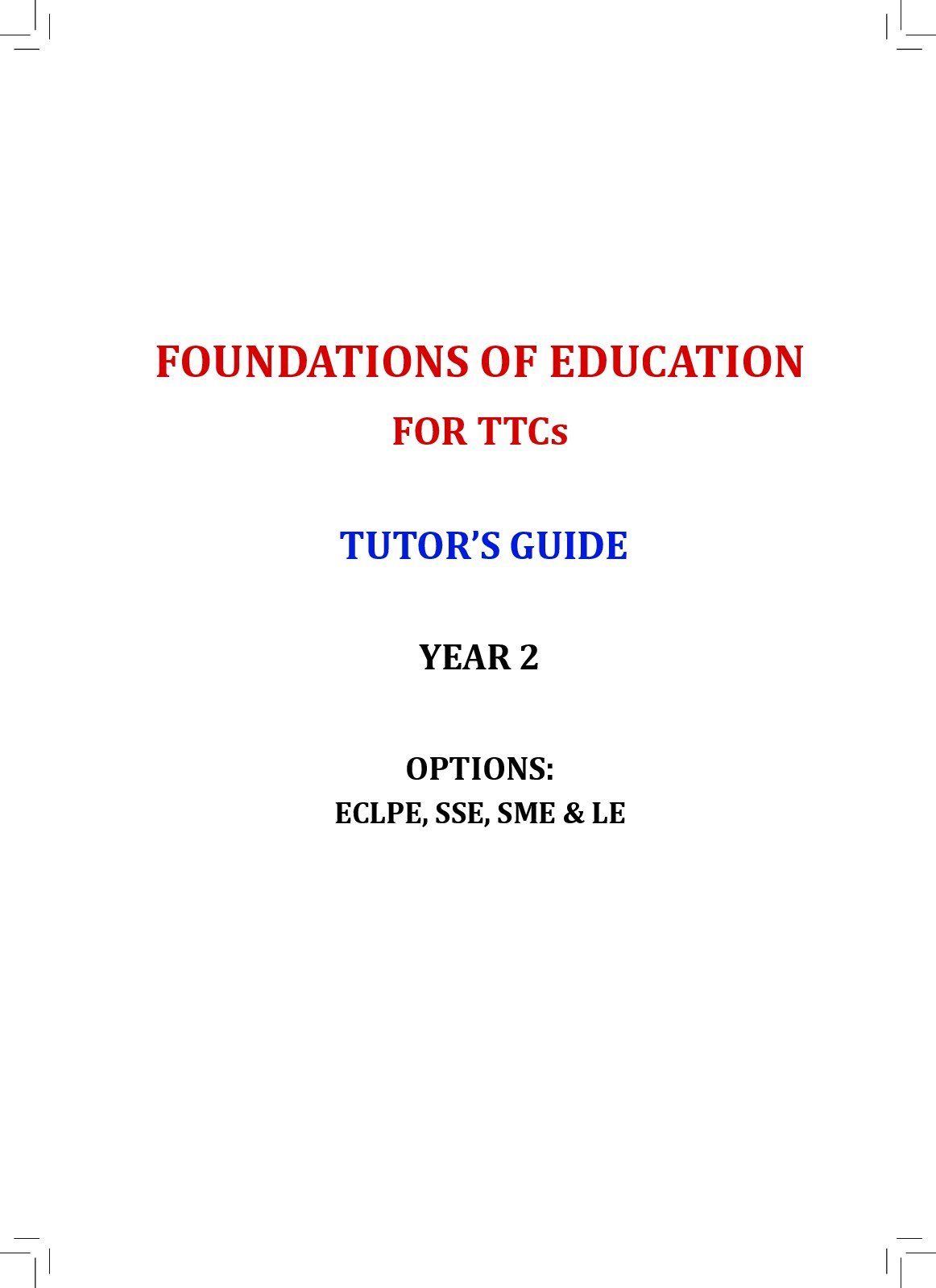 Foundations of Education TG Year 2 by Rwanda Education Board