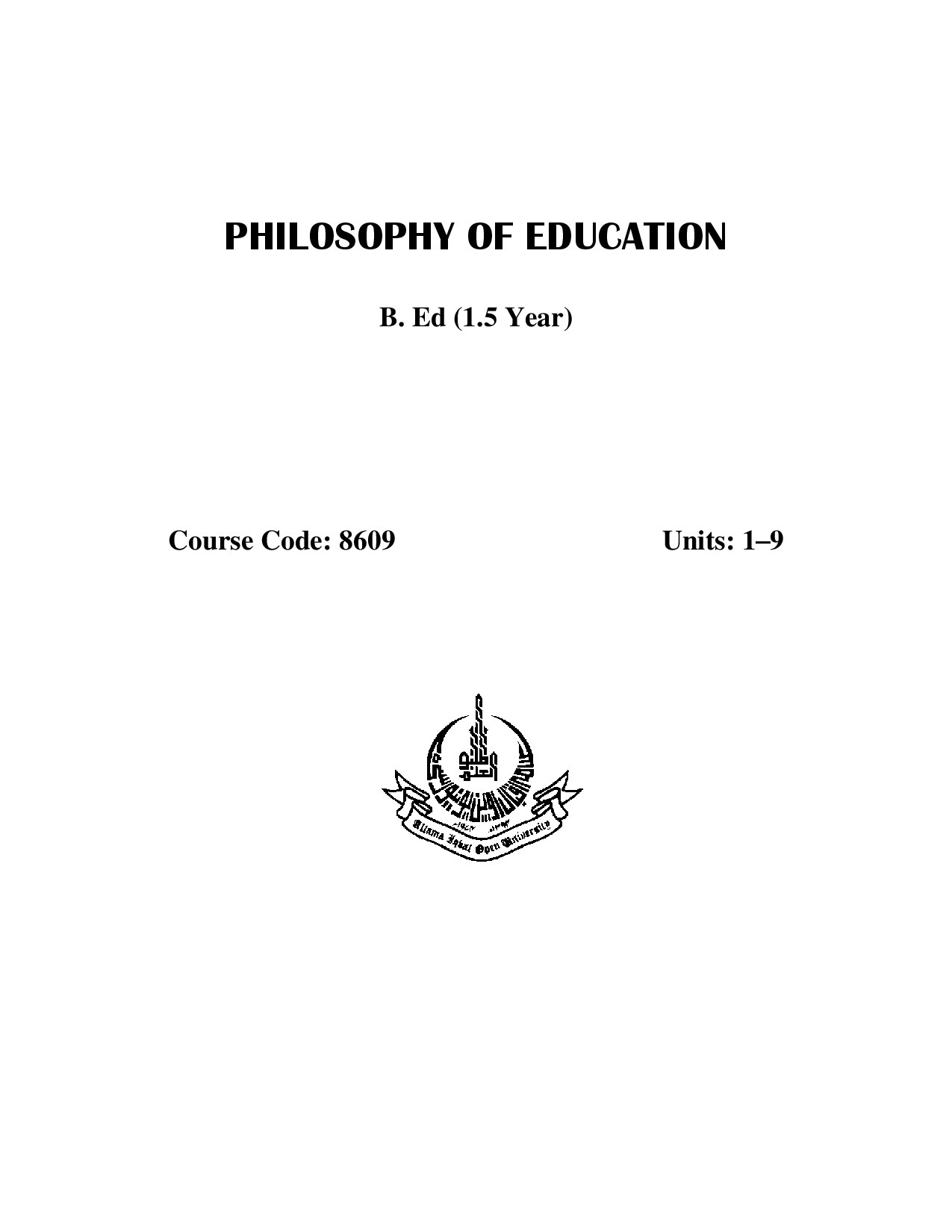 Philosophy of education - Aiou_783
